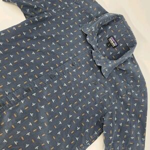 Patagonia Shirt Mens Small Organic Cotton Pocket Blue Outdoor Casual Hiking City